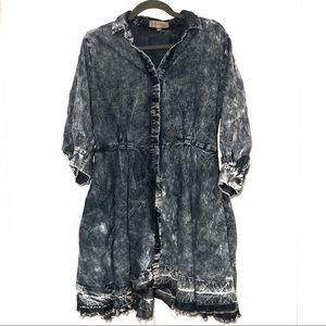 Philosophy Acid Wash Tencel Blue Dress Tunic Large